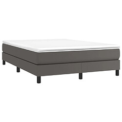 Avis Maison Chic Lit Adulte - Lit simple Lit à sommier tapissier avec matelas moelleux - Meuble de Chambre - Gris 140x190 cm Similicuir -MN21925