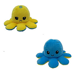 Universal Forme de poulpe réversible, peluche en peluche et bleu foncé doux doux