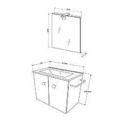 Kiamami Valentina MEUBLE DE SALLE DE BAIN 60CM GRIS AVEC PORTE-SERVIETTES INCORPORÉ | SQUARE pas cher