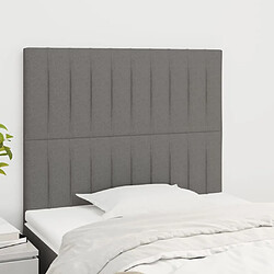 Maison Chic Lot de 2 Têtes de lit design pour chambre - Décoration de lit Gris foncé 100x5x78/88 cm Tissu -MN64528