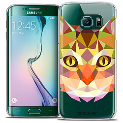 Acheter Caseink Coque Housse Etui Galaxy S6 Edge [Crystal HD Polygon Series Animal - Rigide - Ultra Fin - Imprimé en France] - Chat