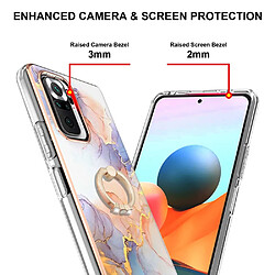 Coque en TPU motif marbre IMD, antichute, avec béquille voie lactée marbre blanc pour votre Xiaomi Redmi Note 10 Pro 4G (Global)/Note 10 Pro Max