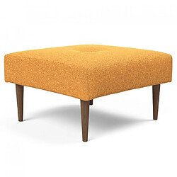 Inside 75 INNOVATION LIVING Pouf design RECAST PLUS tissu bouclé ocre pied chêne laqué foncé