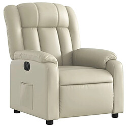 Avis Maison Chic Fauteuil Relax pour salon, Fauteuil inclinable électrique Crème Similicuir -GKD82437