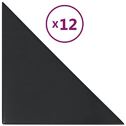 vidaXL Panneaux muraux 12 pcs Noir 30x30 cm Similicuir 0,54 m²