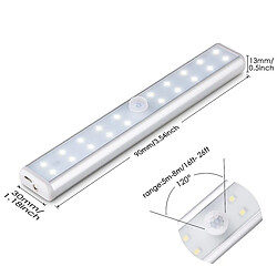 Avis Universal Lampe armoire lumineuse 20 LED tube lampe rechargeable détecteur de mouvement USB avec capteur infrarouge - idéal pour armoire armoire