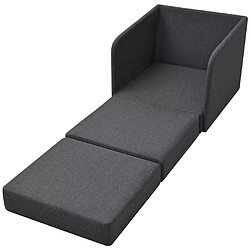 Acheter Helloshop26 Fauteuil chaise siège lounge design club sofa salon convertible 595 x 72 x 725 cm tissu gris foncé 1102089/3