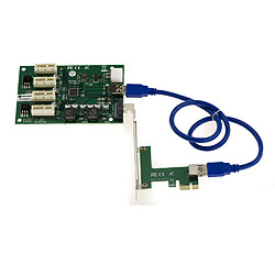 Avis Kalea-Informatique Riser réplicateur PCIe 1x vers 4 ports 1x CHIPSET ASM1184e Reprise SATA MOLEX P6