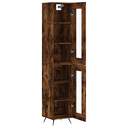 Avis vidaXL Buffet haut Chêne fumé 34,5x34x180 cm Bois d'ingénierie