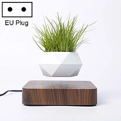 Wewoo Diamant En Plastique Pot De + Bois Sombre Base De Lévitation Magnétique Plante Décoration De La MaisonEU Plug