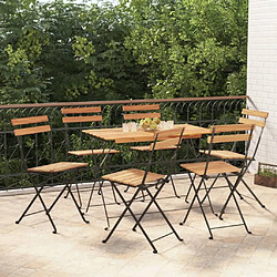 vidaXL Ensemble de bistro pliable 7 pcs bois d'acacia solide et acier