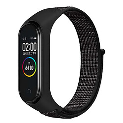 Bracelet en nylon réglable pour votre Xiaomi Mi Band 3/4/5/6/7 - Noir réfléchissant