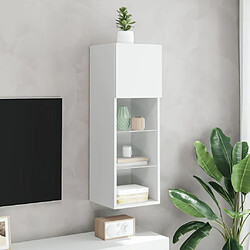 Acheter Maison Chic Meuble TV avec lumières LED, Banc TV pour salon, Meuble de rangement blanc 30,5x30x90 cm -GKD44522