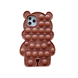 Universal Push Pop Brown Bear Shape Silicone Case pour iPhone 11