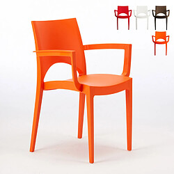 Chaise avec accoudoirs en polypropylène bar restaurant Paris Arm Grand Soleil, Couleur: Orange