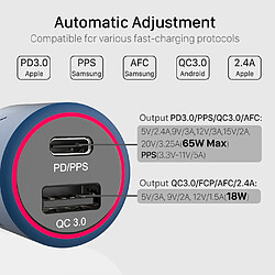 Avis Universal Chargeur de voiture ultra-rapide noir à 2 ports 83W, USB CPD/PPS 65W/45W 20V 20V, AFC/FCP18W pour les petits ordinateurs portables Dell XPS HP