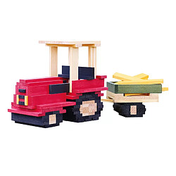 Coffret tracteur Kapla 155 planchettes coloris naturel et colores