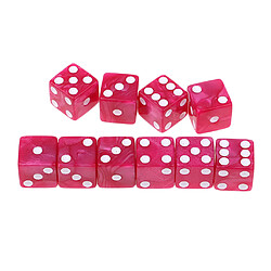 10 pièces six faces d6 dice carré en pointillé pour les donjons et dragons jouets rouge pas cher