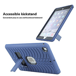 Coque en TPU + silicone antichute, hybride avec béquille bleu marine/le noir pour votre Apple iPad 9.7 pouces (2018)/(2017)