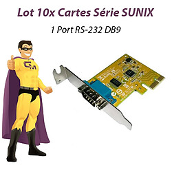 Lot 10 Cartes PCIe Port RS-232 Série DB9 Sunix SER6427A Sun 039G9N Low Profile - Occasion