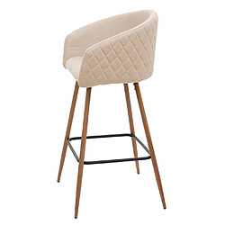 Avis Mendler 2x tabouret de bar HWC-D72, chaise bar/comptoir, avec dossier, tissu ~ crème-beige