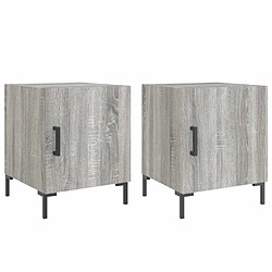 Maison Chic Lot de 2 Tables de chevet - Tables de Nuit sonoma gris 40x40x50cm bois d'ingénierie