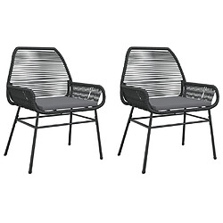 vidaXL Chaises de jardin lot de 2 avec coussins noir résine tressée