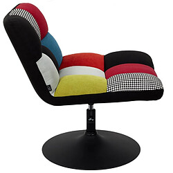 Avis Mes Fauteuil pivotant 80x65x79,5 cm en tissu patchwork et noir