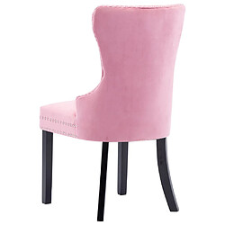 Decoshop26 Lot de 4 chaises de salle à manger cuisine design classique velours rose CDS021921 pas cher