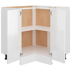 Acheter vidaXL Armoire d'angle Blanc brillant 75,5x75,5x80,5 cm Aggloméré