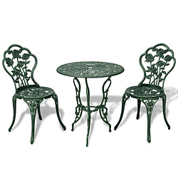 vidaXL Ensemble de bistro 3 pcs Aluminium coulé Vert