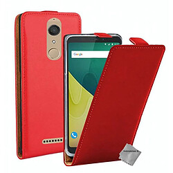 Htdmobiles Housse etui PU cuir fine pour Wiko View + film ecran - ROUGE