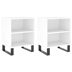 Maison Chic Lot de 2 Tables de chevet - Tables de Nuit blanc 40x30x50 cm bois d'ingénierie