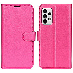 Etui en PU texture litchi, fermoir magnétique avec support rose pour votre Samsung Galaxy A33 5G