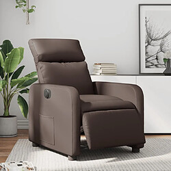 vidaXL Fauteuil inclinable électrique Marron Similicuir