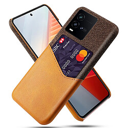 Coque en TPU + PU anti-chute avec porte-carte pour votre Vivo iQOO 10 5G - orange