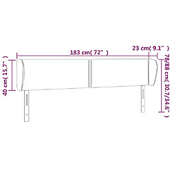 Acheter vidaXL Tête de lit avec oreilles Gris foncé 183x23x78/88 cm Tissu