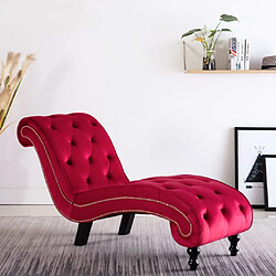 vidaXL Chaise longue Velours Rouge