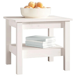 Maison Chic Table basse,Table Console Table d'appoint, Table pour salon Blanc 45x45x40 cm Bois massif de pin -MN29709 pas cher