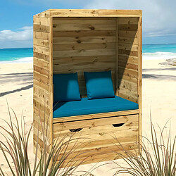 vidaXL Strandkorb avec tiroir 112x60x168 cm Bois de pin solide