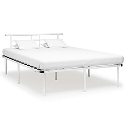 vidaXL Cadre de lit sans matelas blanc métal 160x200 cm