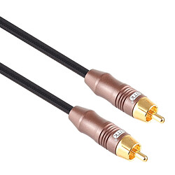 Wewoo Câble coaxial audio tressé audio en coton plaqué or EMK 8 mm RCA mâle à 6 mm RCA pour mélangeur amplificateur à haut-parleurlongueur 2 m noir