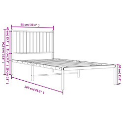 vidaXL Cadre de lit métal sans matelas avec tête de lit blanc 90x200cm pas cher