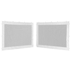 vidaXL Paroi de tente de réception 2 pcs Maille Blanc et noir