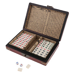 Mahjong Antiques Chinois Portable Jeu De Société Avec Coffret en Bois