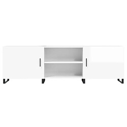 Acheter vidaXL Meuble TV blanc brillant 150x30x50 cm bois d'ingénierie