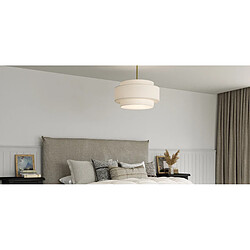 ICONIK INTERIOR Lampe Suspendue de Plafond - Abat-jour en Tissu - Braichal Or vieilli