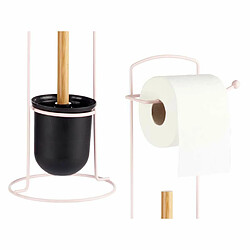 Avis Berilo Porte-rouleaux pour Papier Toilette Rose Métal Bambou 17 x 57 x 16,5 cm (6 Unités)