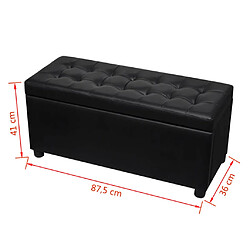 vidaXL Pouf de rangement Cuir synthétique Noir pas cher