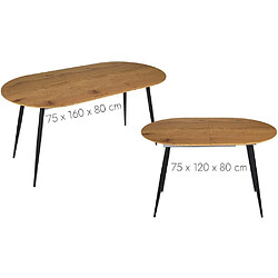 Avis The Home Deco Factory Table repas extensible en métal et bois 4 à 6 personnes.